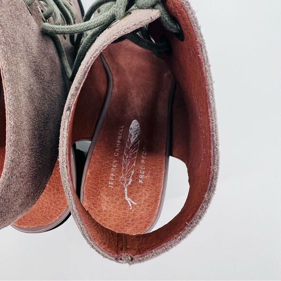 New Jeffrey Campbell x Free People Shoes Lace up Suede Taupe - Picture 9 of 12